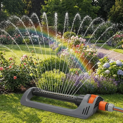 Large Coverage Oscillating Yard Sprinkler (Up to 32ft) - 19 Precision Nozzles with Built-In Unclogging Pin