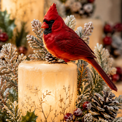 Cardinal Memorial LED Candle Centerpiece