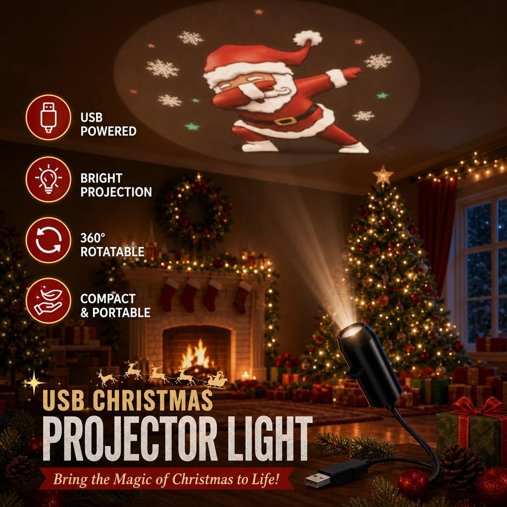 ✨Plug-&-Play HD Christmas Projector – 6 or 10 Festive Scenes(📦Buy 3 Free Shipping)