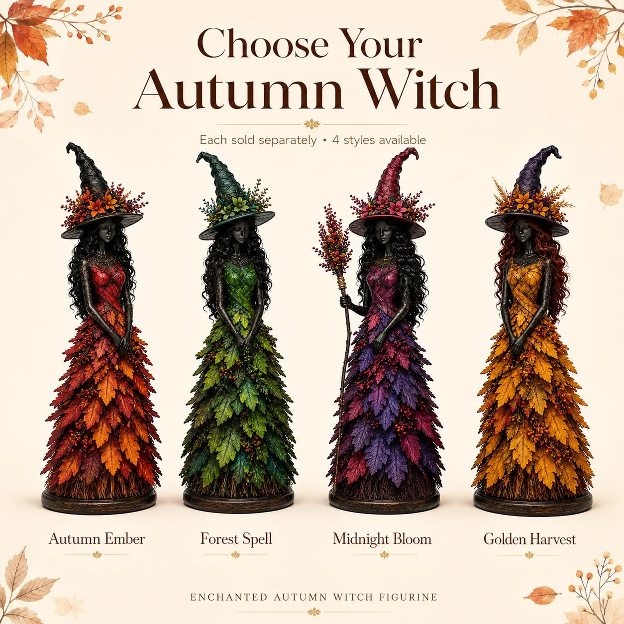 🔥LAST DAY 50% OFF - 🧙‍♀️Enchanted Autumn Witch Figurine (📦Buy 2 Free Shipping)
