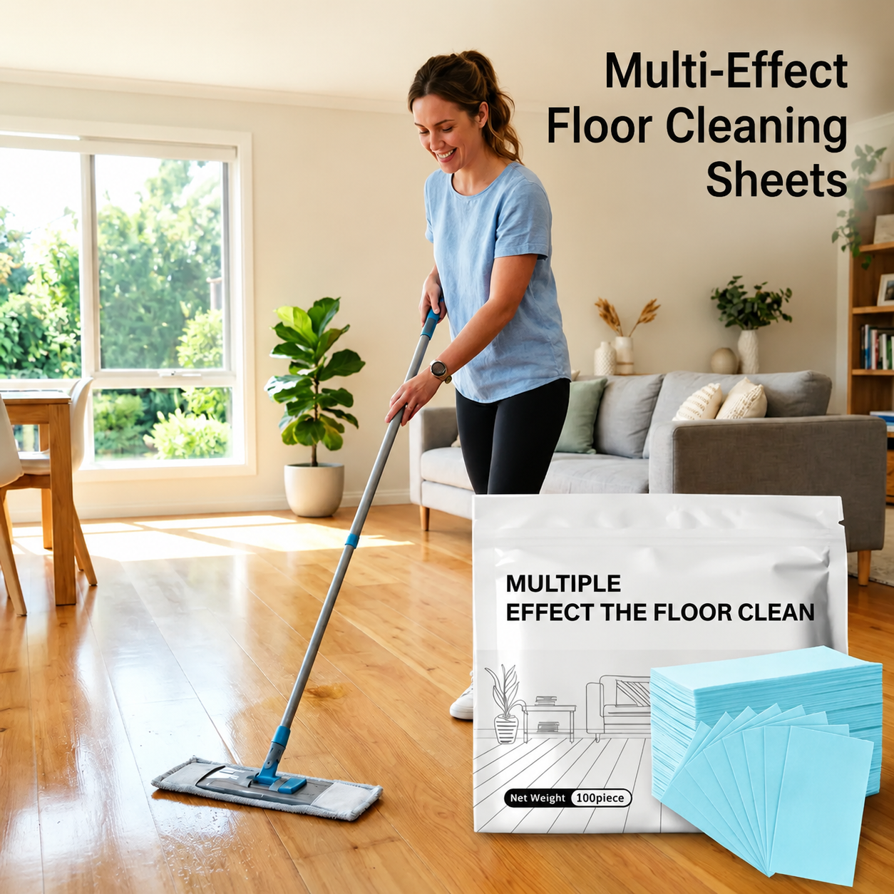 100 Piece Multi-Surface Antibacterial Cleaner for Hardwood, Tile & Laminate