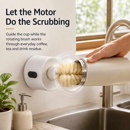 Electric Cup Brush USB-C Rechargeable Automatic Rotating Cleaning Brush for Water Bottle