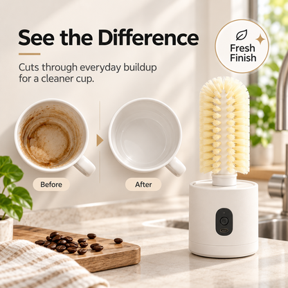 Electric Cup Brush USB-C Rechargeable Automatic Rotating Cleaning Brush for Water Bottle