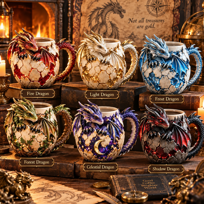 ⏳ Last Day 48% OFF – 🐉 Sculpted Dragon Mug Collection | 6 Fantasy Realm Designs with Raised 3D Dragon Details ☕