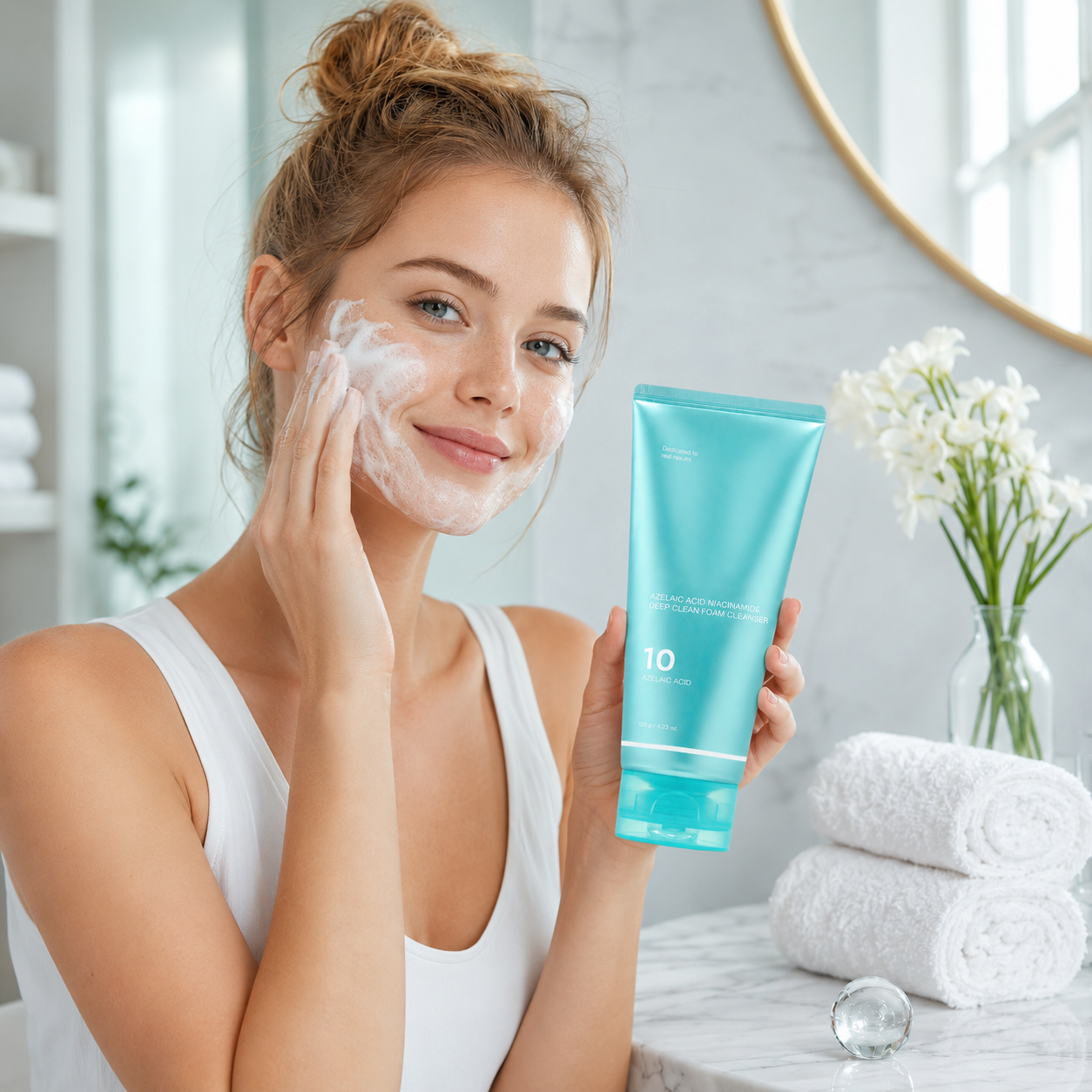 Azelaic Acid Gummy Whip Cleanser with Niacinamide for Pore Cleansing