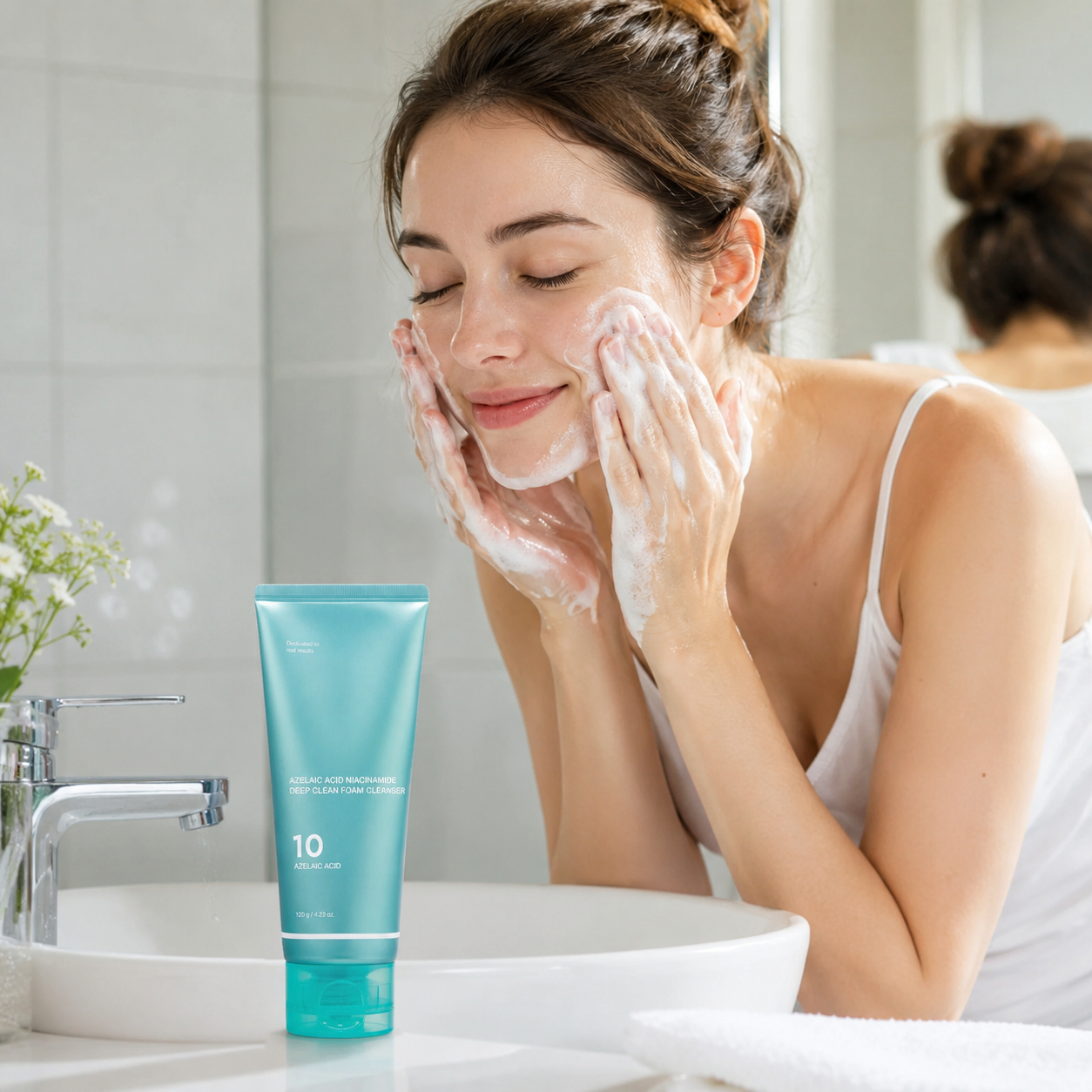 Azelaic Acid Gummy Whip Cleanser with Niacinamide for Pore Cleansing