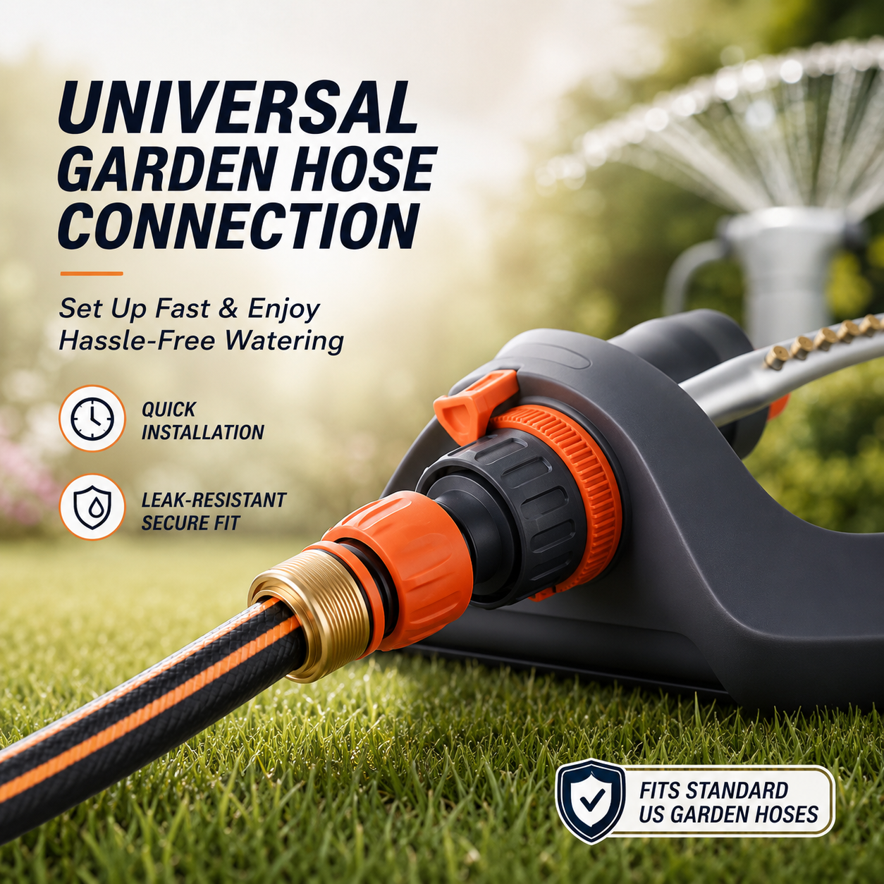 Large Coverage Oscillating Yard Sprinkler (Up to 32ft) - 19 Precision Nozzles with Built-In Unclogging Pin