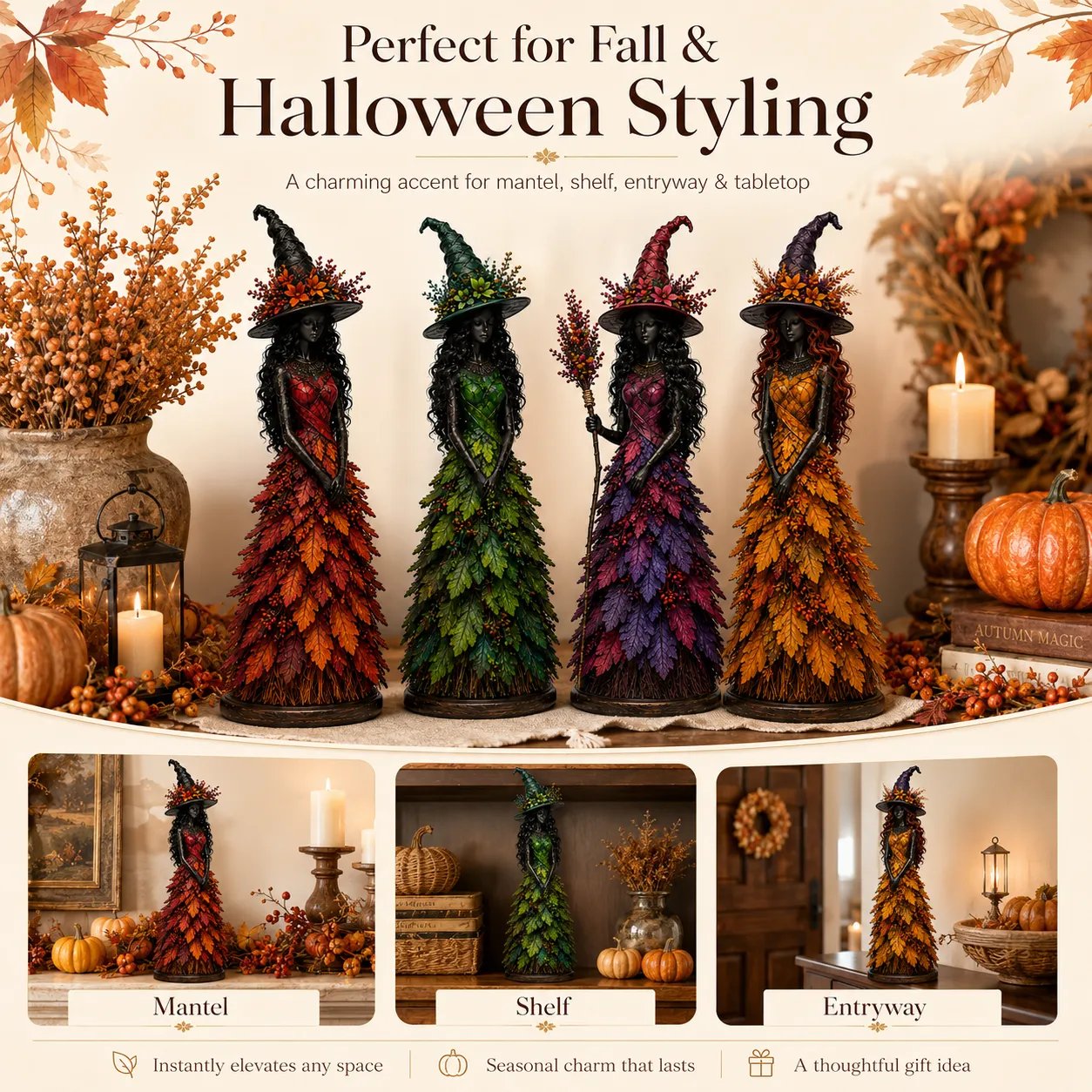 🔥LAST DAY 50% OFF - 🧙‍♀️Enchanted Autumn Witch Figurine (📦Buy 2 Free Shipping)