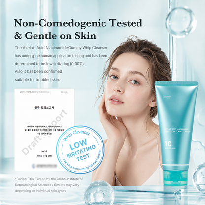 Azelaic Acid Gummy Whip Cleanser with Niacinamide for Pore Cleansing