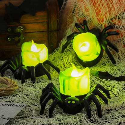 🏆2026 Hot Sale⚡🎃Halloween LED Pumpkin Lamp with Creepy Spider - Flameless Flickering Candle Light for Home Decor🕷️