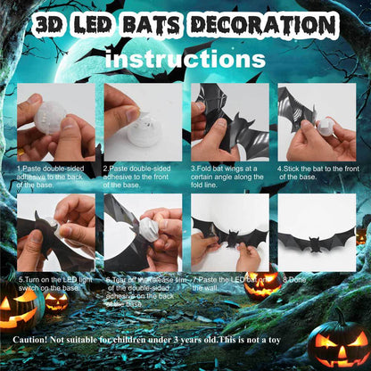 🎃 HALLOWEEN EARLY BIRD SALE✨Halloween LED Bat Night Light Wall Decor🦇