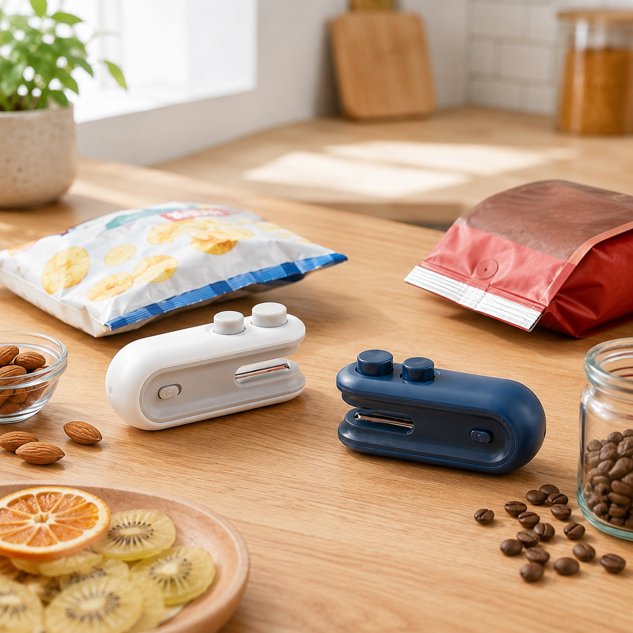 Mini Snack Bag Sealer - 2-in-1 USB Rechargeable Heat Sealer