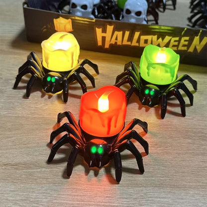 🏆2026 Hot Sale⚡🎃Halloween LED Pumpkin Lamp with Creepy Spider - Flameless Flickering Candle Light for Home Decor🕷️