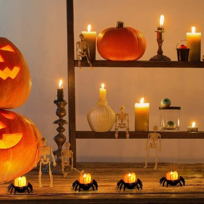 🏆2026 Hot Sale⚡🎃Halloween LED Pumpkin Lamp with Creepy Spider - Flameless Flickering Candle Light for Home Decor🕷️
