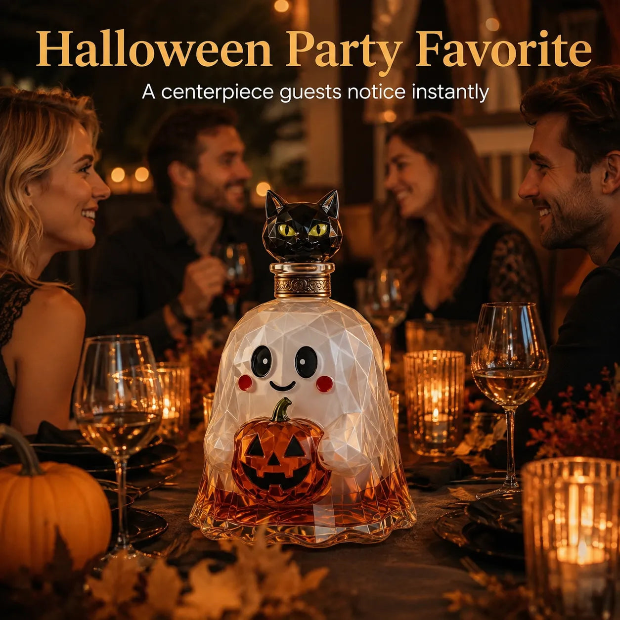 🔥HOT SALE🔥Ghost Pumpkin Halloween Decanter 🎃 Spooky Glass Whiskey Bottle 💥Buy 2 Get Free Shipment💥