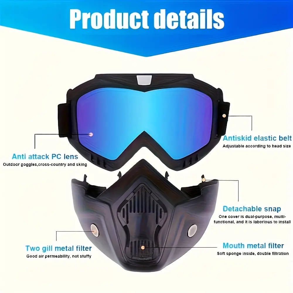 🔥2026 SALE-🛠️Detachable Full Face Goggle Mask🎁
