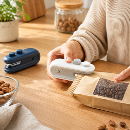 Mini Snack Bag Sealer - 2-in-1 USB Rechargeable Heat Sealer