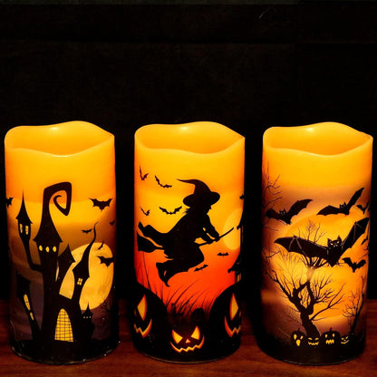 🕯️ Halloween Flameless Flickering Candle Set