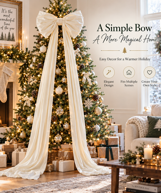 Velvet Christmas Tree Topper Bow, Large Bow for Christmas Tree Decorations