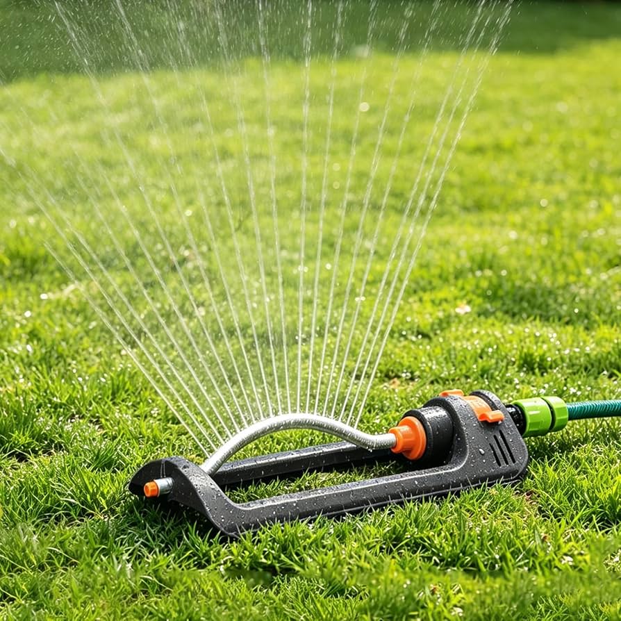 Large Coverage Oscillating Yard Sprinkler (Up to 32ft) - 19 Precision Nozzles with Built-In Unclogging Pin