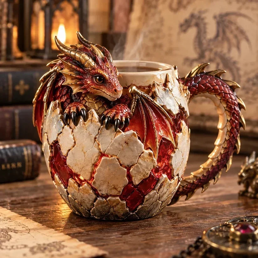 ⏳ Last Day 48% OFF – 🐉 Sculpted Dragon Mug Collection | 6 Fantasy Realm Designs with Raised 3D Dragon Details ☕