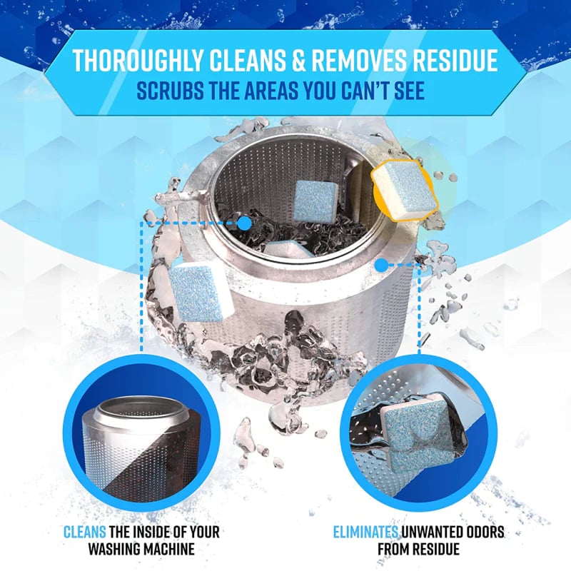 🔥 Powerful Washer Deep Cleaner Tablets – Eliminate Hidden Bacteria & Bad Smells Fast