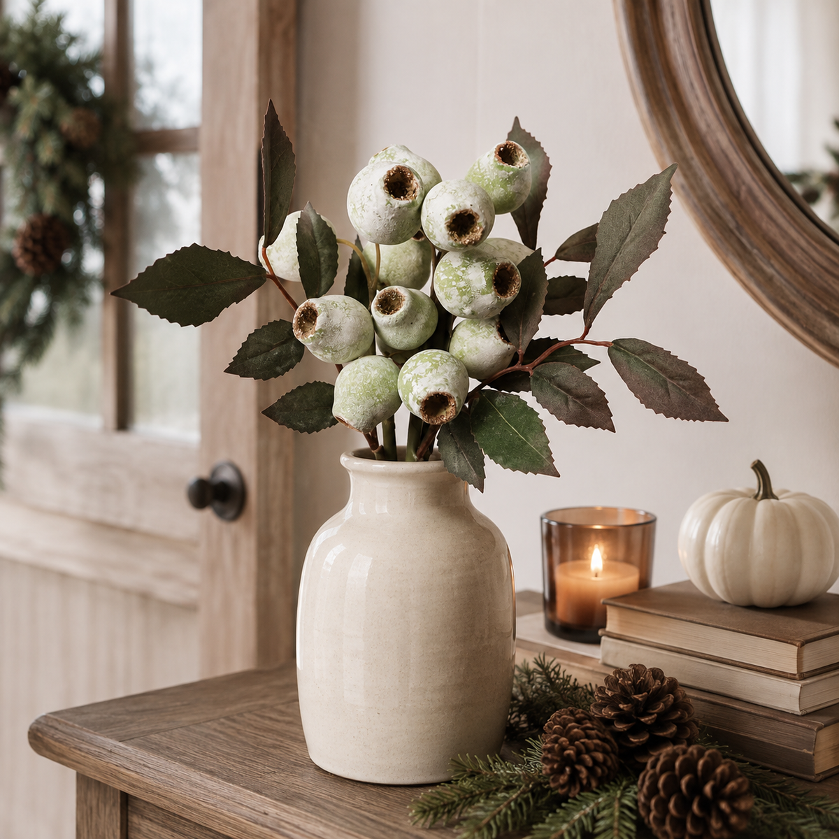 3 Pack Vintage Faux Seed Pod Bouquet – Rustic Seasonal Farmhouse Floral Stems