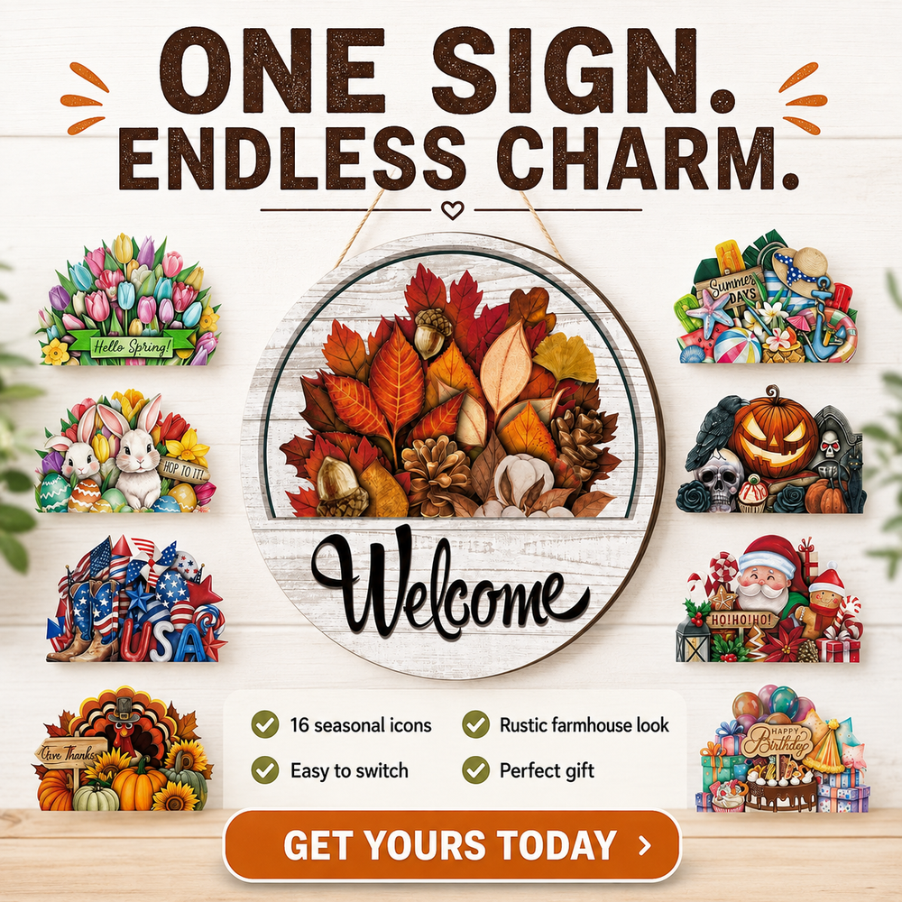Seasonal interchangeable welcome sign