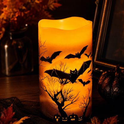 🕯️ Halloween Flameless Flickering Candle Set