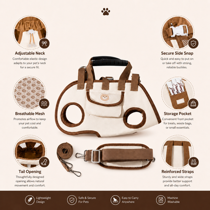 🐾 Hands-Free Pet Carrier Backpack with Adjustable Shoulder Strap