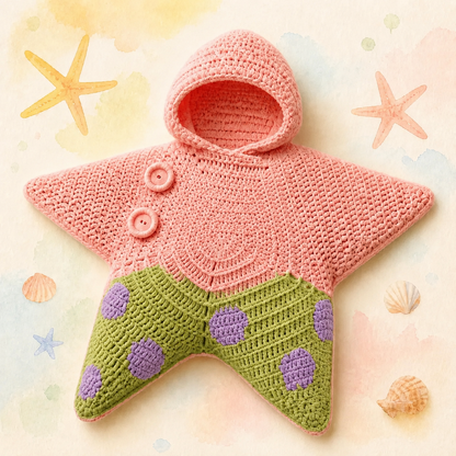 Personalized Hand Crocheted Star Baby Cocoon, Custom Embroidered Name Hooded Newborn Sleep Sack, Baby Shower Gift The 'Little Star' Hand-Knit Baby Swaddle