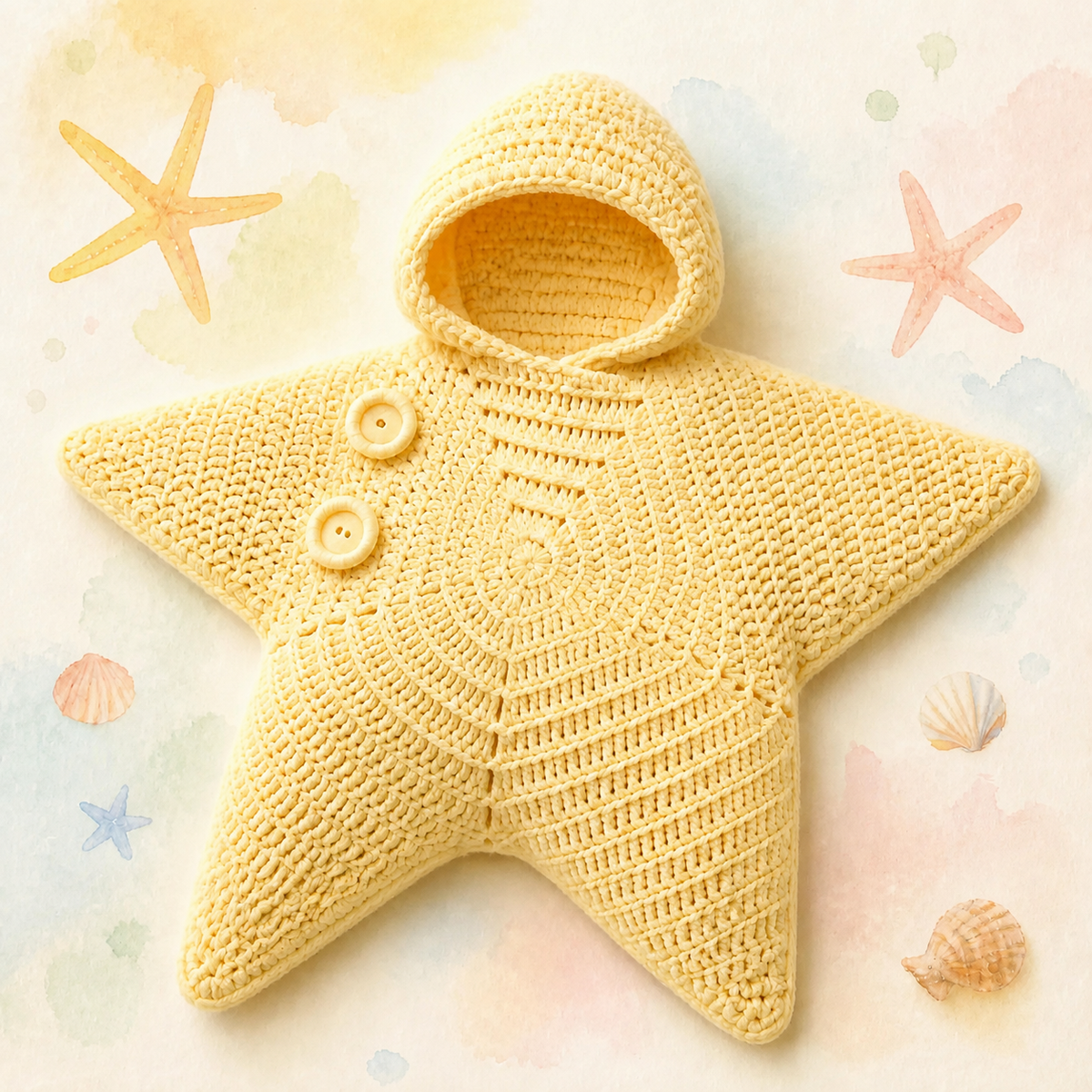Personalized Hand Crocheted Star Baby Cocoon, Custom Embroidered Name Hooded Newborn Sleep Sack, Baby Shower Gift The 'Little Star' Hand-Knit Baby Swaddle