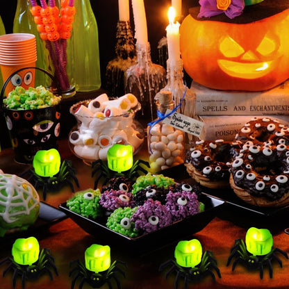 🏆2026 Hot Sale⚡🎃Halloween LED Pumpkin Lamp with Creepy Spider - Flameless Flickering Candle Light for Home Decor🕷️