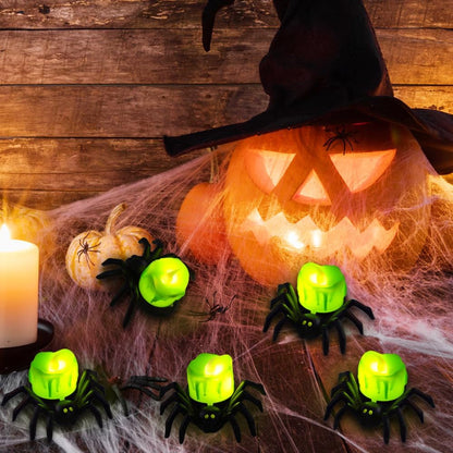 🏆2026 Hot Sale⚡🎃Halloween LED Pumpkin Lamp with Creepy Spider - Flameless Flickering Candle Light for Home Decor🕷️