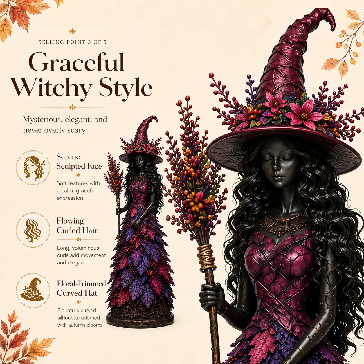 🔥LAST DAY 50% OFF - 🧙‍♀️Enchanted Autumn Witch Figurine (📦Buy 2 Free Shipping)