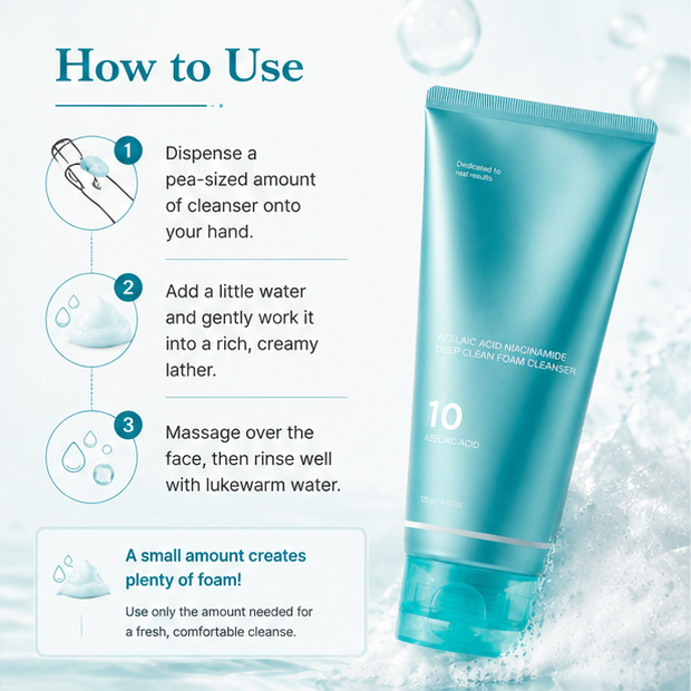 Azelaic Acid Gummy Whip Cleanser with Niacinamide for Pore Cleansing
