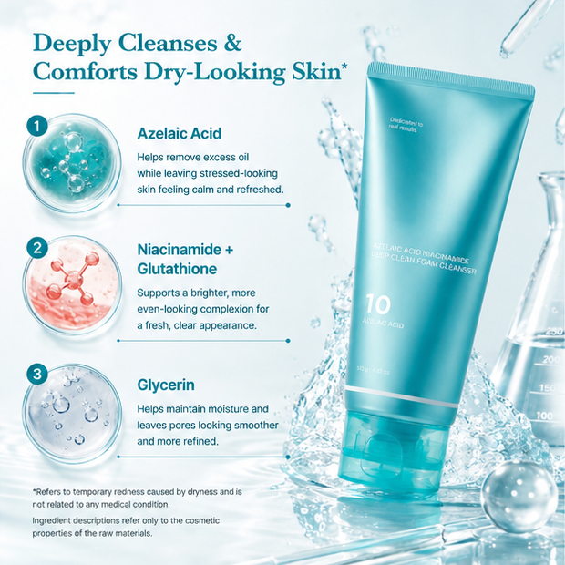 Azelaic Acid Gummy Whip Cleanser with Niacinamide for Pore Cleansing
