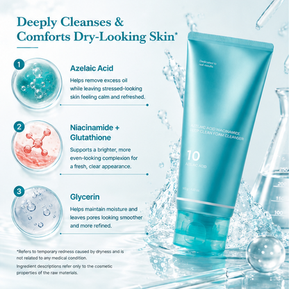 Azelaic Acid Gummy Whip Cleanser with Niacinamide for Pore Cleansing