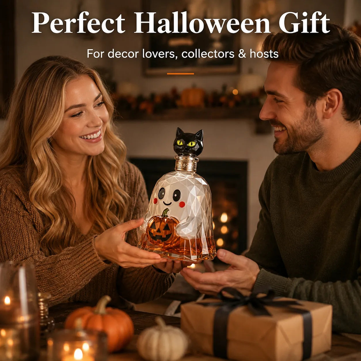 🔥HOT SALE🔥Ghost Pumpkin Halloween Decanter 🎃 Spooky Glass Whiskey Bottle 💥Buy 2 Get Free Shipment💥