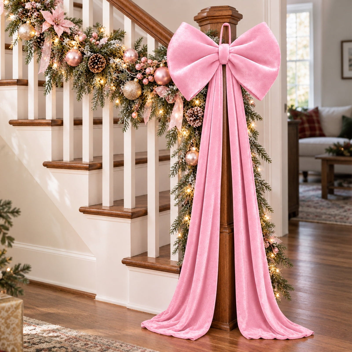 Velvet Christmas Tree Topper Bow, Large Bow for Christmas Tree Decorations