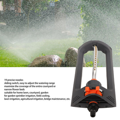 Large Coverage Oscillating Yard Sprinkler (Up to 32ft) - 19 Precision Nozzles with Built-In Unclogging Pin