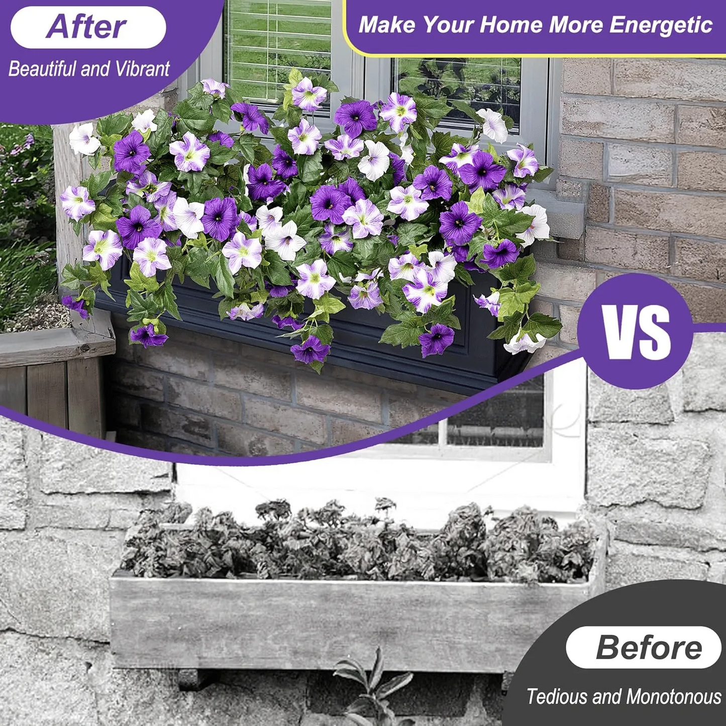 Last Day 61% OFF🔥 Fade-Proof, UV-Resistant Artificial Petunias – Vibrant, Colorfast Outdoor Flowers for Patio & Garden
