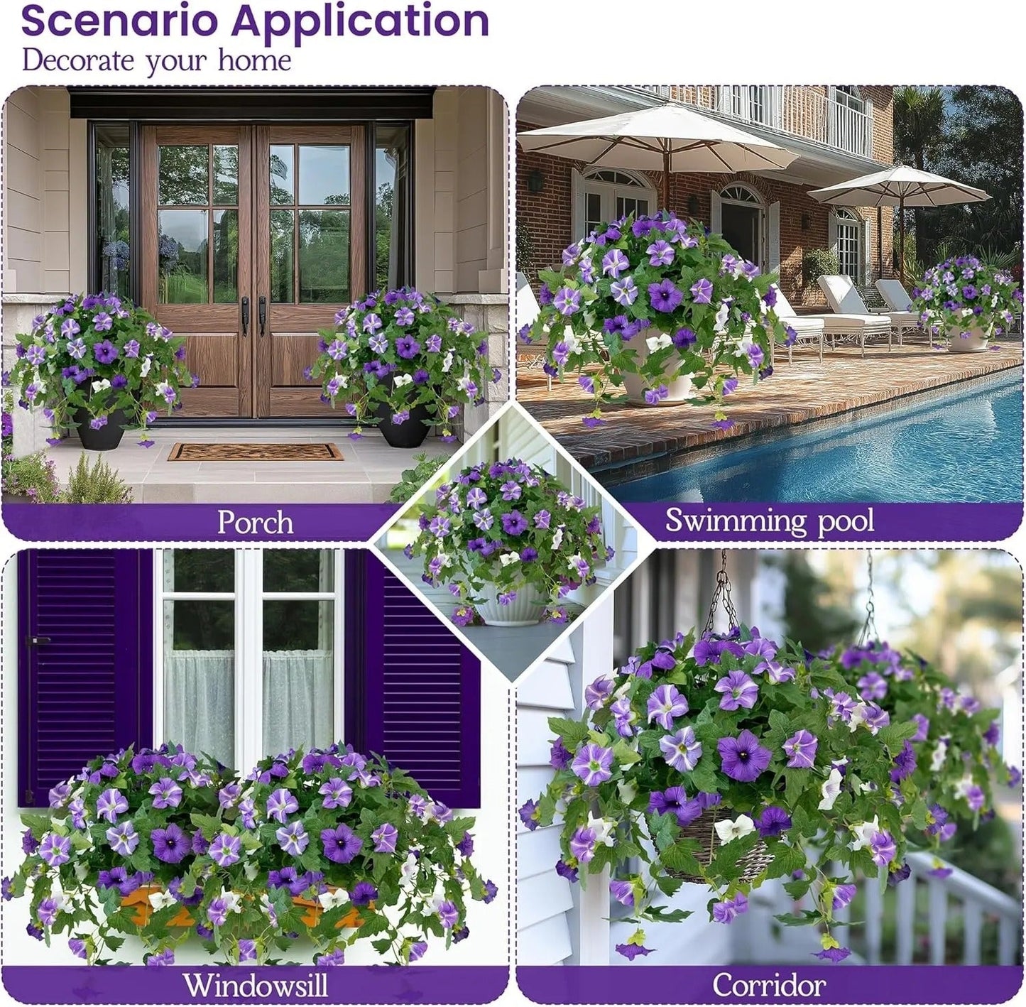 Last Day 61% OFF🔥 Fade-Proof, UV-Resistant Artificial Petunias – Vibrant, Colorfast Outdoor Flowers for Patio & Garden