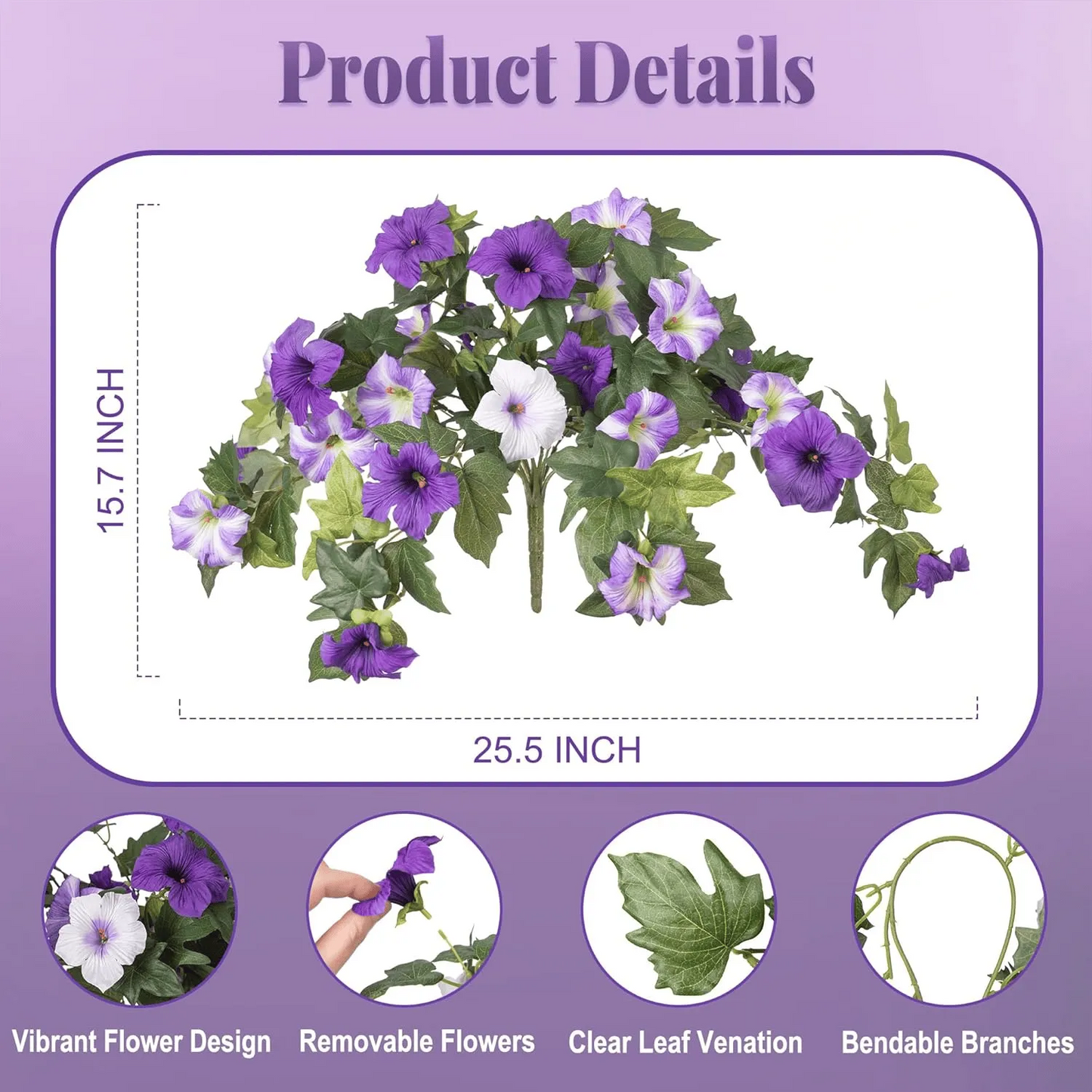 Last Day 61% OFF🔥 Fade-Proof, UV-Resistant Artificial Petunias – Vibrant, Colorfast Outdoor Flowers for Patio & Garden