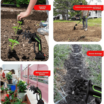 Trovehand™ Multifunctional 2-in-1 Cordless Tiller & Cultivator with Telescopic Pole