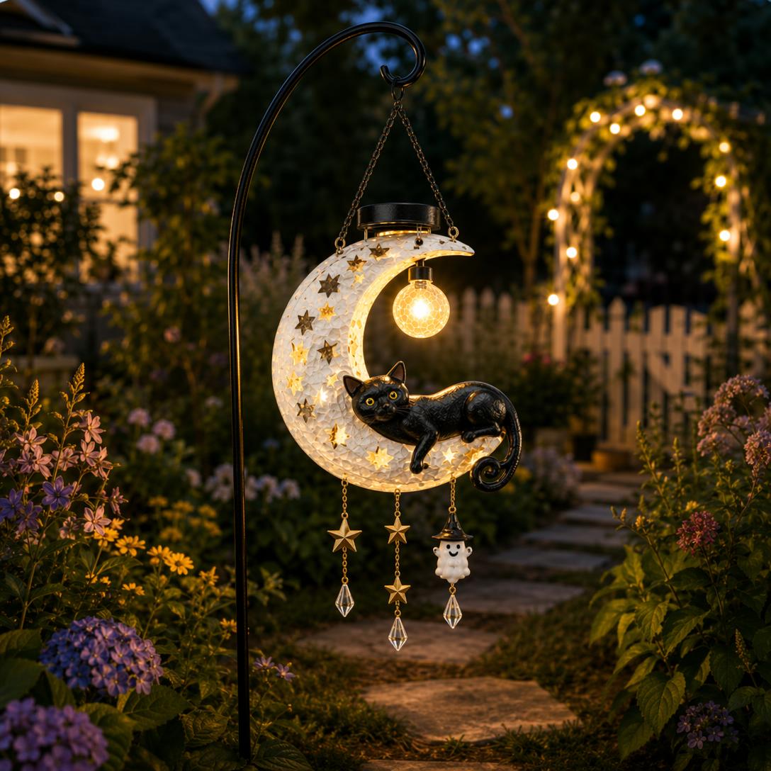 🎃 Halloween Early Bird Sale | 50% OFF Black Cat Moon Solar Lantern
