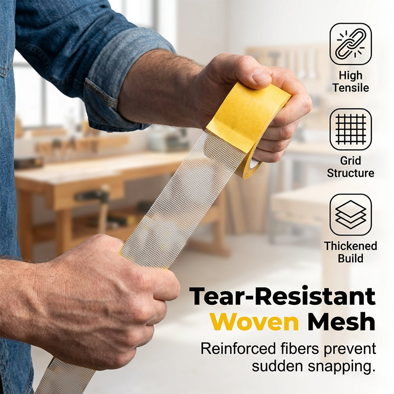 Reinforced woven mesh tape